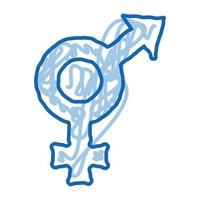 bisexuell tecken klotter ikon hand dragen illustration vektor