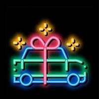 auto vorhanden geschenk neonglühen symbol illustration vektor