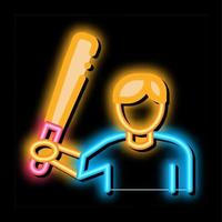 Baseball-Spieler-Neon-Glow-Symbol-Illustration vektor