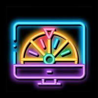 roulett i dator neon glöd ikon illustration vektor