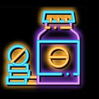 bio-ergänzungen drogenflasche neonglühen symbol illustration vektor