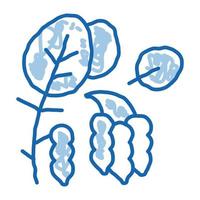 Sojabohnen Pflanze Doodle Symbol handgezeichnete Abbildung vektor