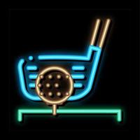 golf putter ball neonglühen symbol illustration vektor