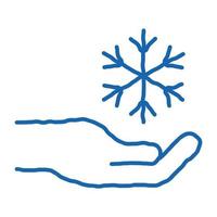 fint snöflinga tecken klotter ikon hand dragen illustration vektor