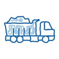 Straßenreparatur-LKW-Doodle-Symbol handgezeichnete Illustration vektor