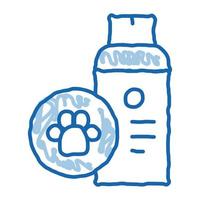 hundepflege spray doodle symbol hand gezeichnete illustration vektor