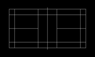 Badmintonfeld für Website, Infografik, Hintergrund, Nachrichtensportillustration oder für Grafikdesignelement. Vektor-Illustration vektor