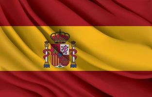 spanische nationalflagge, die realistische vektorillustration schwenkt