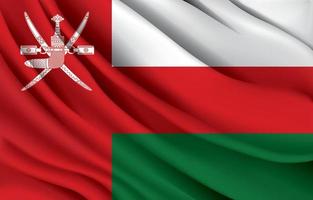 omanische nationalflagge, die realistische vektorillustration schwenkt vektor