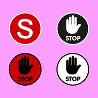 stoppschild für symbol- oder logosammlung vektor