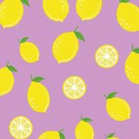 Vektornahtloses Muster aus frischen gelben Zitronenfrüchten vektor
