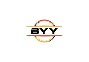 Byy Letter Royalty Mandala Form Logo. byy Pinselkunst-Logo. byy-Logo für ein Unternehmen, ein Geschäft und eine kommerzielle Nutzung. vektor