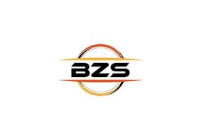 bzs-Buchstaben-Lizenzgebühren-Mandala-Form-Logo. bzs-Pinselkunst-Logo. bzs-Logo für ein Unternehmen, ein Geschäft und eine kommerzielle Nutzung. vektor