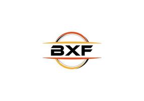 bxf-Buchstaben-Lizenzgebühren-Mandala-Form-Logo. bxf-Pinselkunst-Logo. bxf-Logo für ein Unternehmen, ein Geschäft und eine kommerzielle Nutzung. vektor