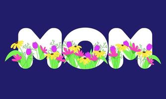 abstrakte Karte oder Banner zum Muttertag mit Blumen. Vektorillustration. vektor