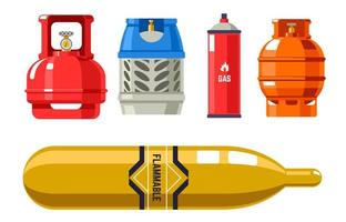 tanks und flaschen mit gas- und erdölvektor vektor