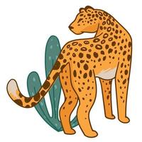 leopardenkatzentier im lebensraum, gefleckte katze vektor