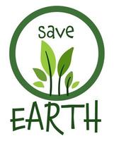 save earth banner mit blättern ökologisches bewusstsein vektor