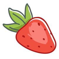 Reife Erdbeerbeere mit Blatt, Bio-Obst vektor
