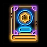 Wizard Book Neon Glow Icon Illustration vektor