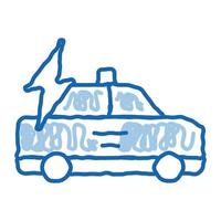 Hochgeschwindigkeits-Online-Taxi-Doodle-Symbol handgezeichnete Illustration vektor