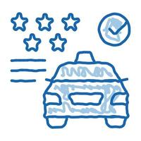 taxi-service-bewertung online-doodle-symbol hand gezeichnete illustration vektor