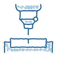 Fabrik bohren metallurgische Doodle-Symbol handgezeichnete Abbildung vektor