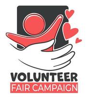 Emblem der Freiwilligenmesse-Kampagnenorganisation vektor