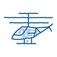 Drönare helikopter klotter ikon hand dragen illustration vektor