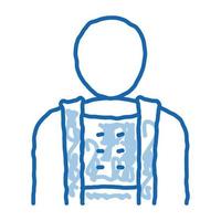 ortopedisk bälte för ryggrad tillbaka Stöd klotter ikon hand dragen illustration vektor