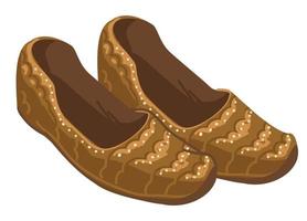 indisk kvinnor skor tillverkad av textil, gammal Skodon vektor