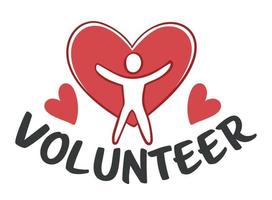 Freiwilligenarbeit und Wohltätigkeit, Organisation, die Menschen hilft vektor