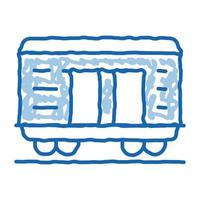 Güterwagen doodle Symbol handgezeichnete Abbildung vektor