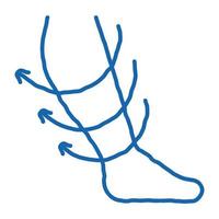 gesundes Bein doodle Symbol handgezeichnete Abbildung vektor