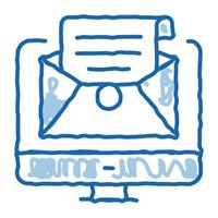 Akzeptieren Sie eingehende E-Mails Administrator Doodle Symbol handgezeichnete Abbildung vektor