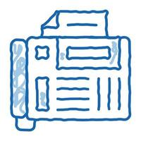 Beantwortung von Fax-Administrator-Doodle-Symbol handgezeichnete Abbildung vektor