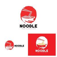 Nudel-Logo, Ramen-Vektor, chinesisches Essen, Markendesign von Fast-Food-Restaurants, Produktmarke, Café, Firmenlogo vektor