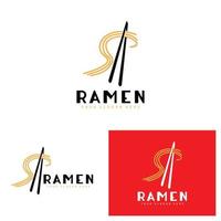 Nudel-Logo, Ramen-Vektor, chinesisches Essen, Markendesign von Fast-Food-Restaurants, Produktmarke, Café, Firmenlogo vektor