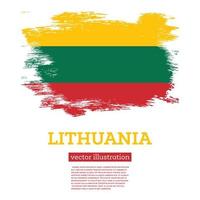 Litauen-Flagge mit Pinselstrichen. Tag der Unabhängigkeit. vektor
