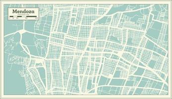Mendoza Argentinien Stadtplan im Retro-Stil. Übersichtskarte. vektor