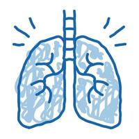gesunde Lunge doodle Symbol handgezeichnete Abbildung vektor