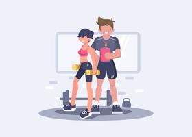 Professionelle Fitnesstrainer-Illustration