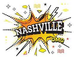 Nashville Comic-Text im Pop-Art-Stil isoliert auf weißem Hintergrund. vektor