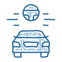 hilfe für das fahren des autos doodle symbol hand gezeichnete illustration vektor