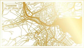 lusern schweiz stad Karta i retro stil i gyllene Färg. översikt Karta. vektor