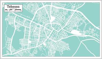 Tebessa Algerien Stadtplan im Retro-Stil. Übersichtskarte. vektor