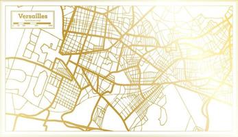 versailles frankreich stadtplan im retro-stil in goldener farbe. Übersichtskarte. vektor