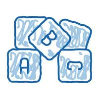 förskola utbildning alfabet block klotter ikon hand dragen illustration vektor