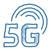 smart city 5g internet doodle symbol hand gezeichnete illustration vektor