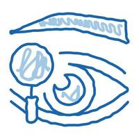 Hand gezeichnete Illustration der Augenlidforschungsgekritzelikone vektor